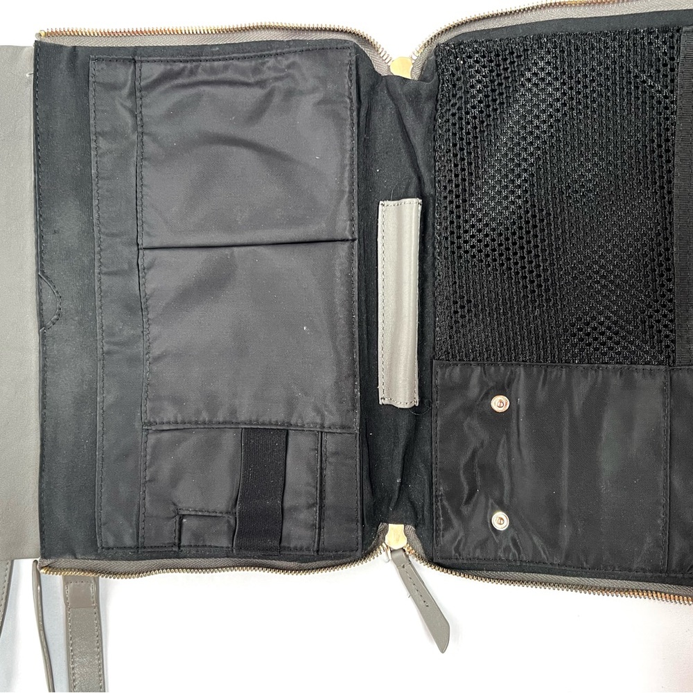 KNOMO London Elektronista Leather Tech Organizer Crossbody Bag Travel Work - Picture 6 of 14
